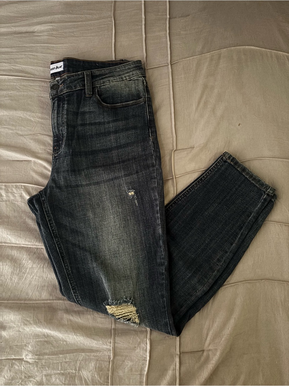 Women’s Distressed skinny Jeans - faded blue